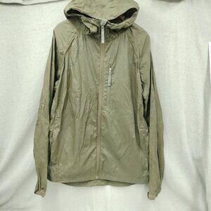 Bass Pro Shop Mens Nylon Jacket Green Hooded Rain Coat Size Medium